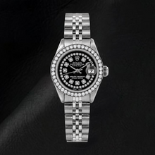 Afbeelding in Gallery-weergave laden, Rolex Datejust 6916 26mm Zwarte String Diamanten Wijzerplaat Roestvrij Staal Horloge
