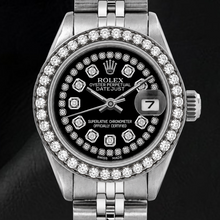 Afbeelding in Gallery-weergave laden, Rolex Datejust 6916 26mm Zwarte String Diamanten Wijzerplaat Roestvrij Staal Horloge
