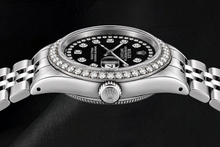 Afbeelding in Gallery-weergave laden, Rolex Datejust 6916 26mm Zwarte String Diamanten Wijzerplaat Roestvrij Staal Horloge
