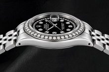 Afbeelding in Gallery-weergave laden, Rolex Datejust 6916 26mm Zwarte String Diamanten Wijzerplaat Roestvrij Staal Horloge

