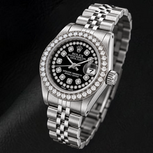 Afbeelding in Gallery-weergave laden, Rolex Datejust 6916 26mm Zwarte String Diamanten Wijzerplaat Roestvrij Staal Horloge
