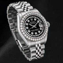Afbeelding in Gallery-weergave laden, Rolex Datejust 6916 26mm Zwarte String Diamanten Wijzerplaat Roestvrij Staal Horloge
