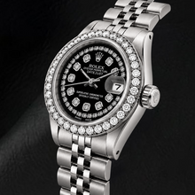 Afbeelding in Gallery-weergave laden, Rolex Datejust 6916 26mm Zwarte String Diamanten Wijzerplaat Roestvrij Staal Horloge
