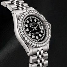 Afbeelding in Gallery-weergave laden, Rolex Datejust 6916 26mm Zwarte String Diamanten Wijzerplaat Roestvrij Staal Horloge
