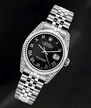Afbeelding in Gallery-weergave laden, Rolex Datejust 6916 26mm Zwarte Jubilee Romeinse Wijzerplaat Roestvrij Staal Horloge

