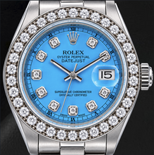 Afbeelding in Gallery-weergave laden, Rolex Datejust 6916 26mm Blauwe Diamanten Wijzerplaat Oyster-armband Roestvrij Staal Horloge
