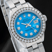 Afbeelding in Gallery-weergave laden, Rolex Datejust 6916 26mm Blauwe Diamanten Wijzerplaat Oyster-armband Roestvrij Staal Horloge
