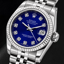 Afbeelding in Gallery-weergave laden, Rolex Datejust 6916 26mm Blauwe Diamanten Wijzerplaat Roestvrij Staal Horloge
