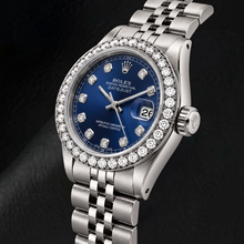 Afbeelding in Gallery-weergave laden, Rolex Datejust 6916 26mm Blauwe Diamanten Wijzerplaat Roestvrij Staal Horloge
