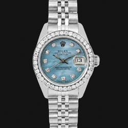 Rolex Datejust 6916 26mm Blauw Parelmoer Diamanten Wijzerplaat Roestvrij Staal Horloge