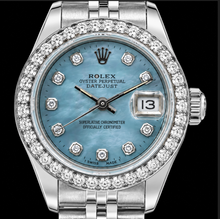 Afbeelding in Gallery-weergave laden, Rolex Datejust 6916 26mm Blauw Parelmoer Diamanten Wijzerplaat Roestvrij Staal Horloge
