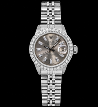 Afbeelding in Gallery-weergave laden, Rolex Datejust 6916 26mm Roestvrij Staal Horloge met Grijze Diamanten Wijzerplaat

