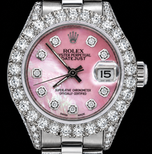 Afbeelding in Gallery-weergave laden, Rolex Datejust 6916 26mm Roze Parelmoer Diamanten Wijzerplaat Roestvrij Staal Horloge
