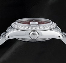 Afbeelding in Gallery-weergave laden, Rolex Datejust 6916 26mm Rode Diamanten Wijzerplaat Diamanten Lunette Roestvrij Staal Horloge
