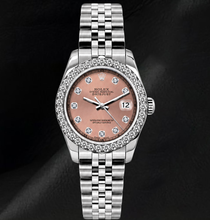 Afbeelding in Gallery-weergave laden, Rolex Datejust 6916 26mm Zalmkleurige Diamanten Wijzerplaat Roestvrij Staal Horloge
