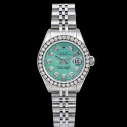 Rolex Datejust 6916 26mm Turkoois Parelmoer Diamanten Wijzerplaat Roestvrij Staal Horloge