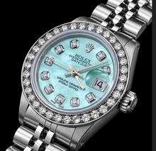 Afbeelding in Gallery-weergave laden, Rolex Datejust 6916 26mm Turkoois Parelmoer Diamanten Wijzerplaat Roestvrij Staal Horloge
