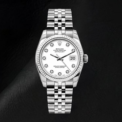 Rolex Datejust 6916 26mm Witte Diamanten Wijzerplaat Roestvrij Staal Horloge