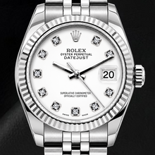 Afbeelding in Gallery-weergave laden, Rolex Datejust 6916 26mm Witte Diamanten Wijzerplaat Roestvrij Staal Horloge
