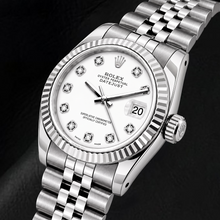 Afbeelding in Gallery-weergave laden, Rolex Datejust 6916 26mm Witte Diamanten Wijzerplaat Roestvrij Staal Horloge
