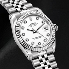 Afbeelding in Gallery-weergave laden, Rolex Datejust 6916 26mm Witte Diamanten Wijzerplaat Roestvrij Staal Horloge
