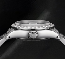 Afbeelding in Gallery-weergave laden, Rolex Datejust 6916 Zwarte Romeinse Wijzerplaat 26mm Diamanten Lunette Horloge Roestvrij Staal
