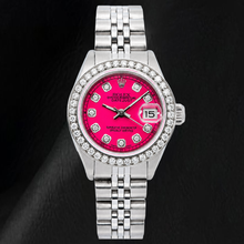 Afbeelding in Gallery-weergave laden, Rolex Datejust 6916 Roze Diamanten Wijzerplaat 26mm Roestvrij Staal Horloge
