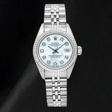 Afbeelding in Gallery-weergave laden, Rolex Datejust 69174 26mm Blauwe Diamanten Wijzerplaat Roestvrij Staal Horloge
