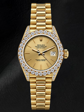 Afbeelding in Gallery-weergave laden, Rolex Datejust 69178 26mm Champagne Wijzerplaat met Streepindexen Geelgoud Horloge
