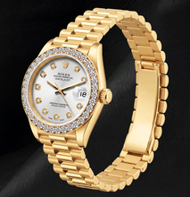 Afbeelding in Gallery-weergave laden, Rolex Datejust 69178 26mm Zilveren Diamanten Wijzerplaat Geelgoud Horloge 18K
