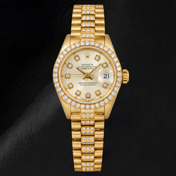 Rolex Datejust 69178 26mm Witte Diamanten Wijzerplaat Geelgoud Horloge