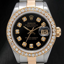Afbeelding in Gallery-weergave laden, Rolex Datejust 6917 26mm Zwarte Diamanten Wijzerplaat Tweekleurig Horloge
