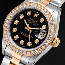 Afbeelding in Gallery-weergave laden, Rolex Datejust 6917 26mm Zwarte Diamanten Wijzerplaat Tweekleurig Horloge
