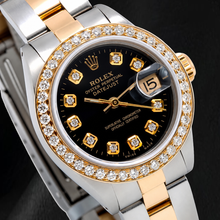 Afbeelding in Gallery-weergave laden, Rolex Datejust 6917 26mm Zwarte Diamanten Wijzerplaat Tweekleurig Horloge
