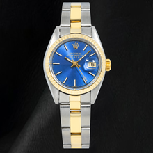 Afbeelding in Gallery-weergave laden, Rolex Datejust 6917 26mm Tweekleurig Horloge met Blauwe Wijzerplaat met Streepindexen
