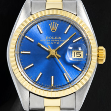 Afbeelding in Gallery-weergave laden, Rolex Datejust 6917 26mm Tweekleurig Horloge met Blauwe Wijzerplaat met Streepindexen
