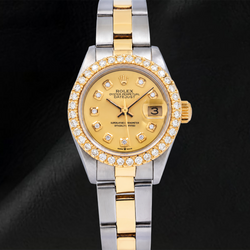 Rolex Datejust 6917 26mm Champagne Diamanten Wijzerplaat Tweekleurig Oyster-armband Horloge