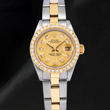 Afbeelding in Gallery-weergave laden, Rolex Datejust 6917 26mm Champagne Diamanten Wijzerplaat Tweekleurig Oyster-armband Horloge

