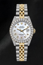 Afbeelding in Gallery-weergave laden, Rolex Datejust 6917 26mm Wit Parelmoer Diamanten Wijzerplaat Tweekleurig Horloge
