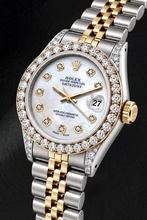 Afbeelding in Gallery-weergave laden, Rolex Datejust 6917 26mm Wit Parelmoer Diamanten Wijzerplaat Tweekleurig Horloge

