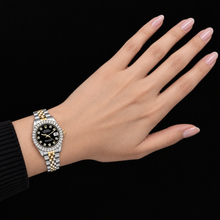Afbeelding in Gallery-weergave laden, Rolex Datejust 6917 Dames 26mm Zwarte String Diamanten Wijzerplaat Tweekleurig Horloge
