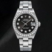 Afbeelding in Gallery-weergave laden, Rolex Datejust 78240 31mm Zwarte Diamanten Wijzerplaat Roestvrij Staal Horloge
