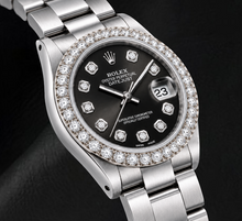 Afbeelding in Gallery-weergave laden, Rolex Datejust 78240 31mm Zwarte Diamanten Wijzerplaat Roestvrij Staal Horloge
