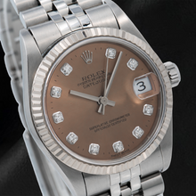 Afbeelding in Gallery-weergave laden, Rolex Datejust 78274 31mm Bruine Diamanten Wijzerplaat Roestvrij Staal Jubilee-armband Horloge

