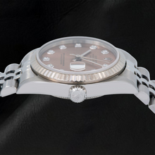 Afbeelding in Gallery-weergave laden, Rolex Datejust 78274 31mm Bruine Diamanten Wijzerplaat Roestvrij Staal Jubilee-armband Horloge
