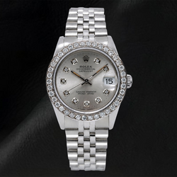 Rolex Datejust 78274 31 mm Zilveren Diamanten Wijzerplaat Roestvrij Staal Jubilee-armband Horloge