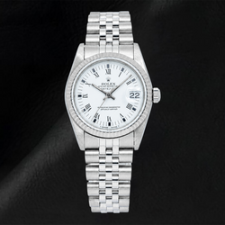 Rolex Datejust 78274 31mm Witte Romeinse Wijzerplaat Gladde Lunette Roestvrij Staal Jubilee-armband Horloge