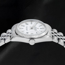 Afbeelding in Gallery-weergave laden, Rolex Datejust 78274 31mm Witte Romeinse Wijzerplaat Gladde Lunette Roestvrij Staal Jubilee-armband Horloge
