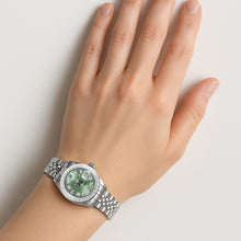Afbeelding in Gallery-weergave laden, Rolex Datejust Olijfgroen Baguette Diamant 26 mm Roestvrijstalen Horloge
