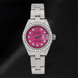 Rolex Datejust Roze Diamanten Wijzerplaat 6916 26mm Roestvrij Staal Horloge